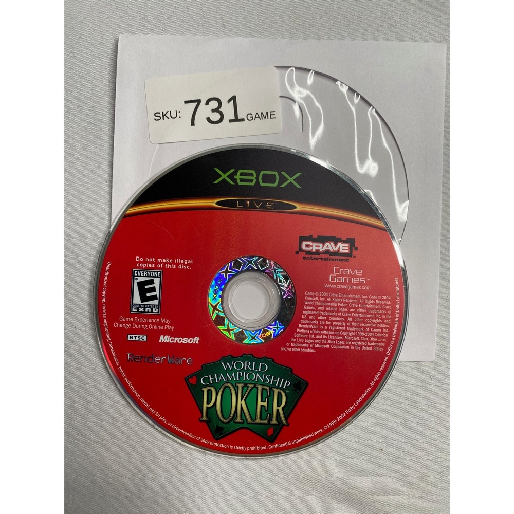 World Championship Poker Microsoft Xbox